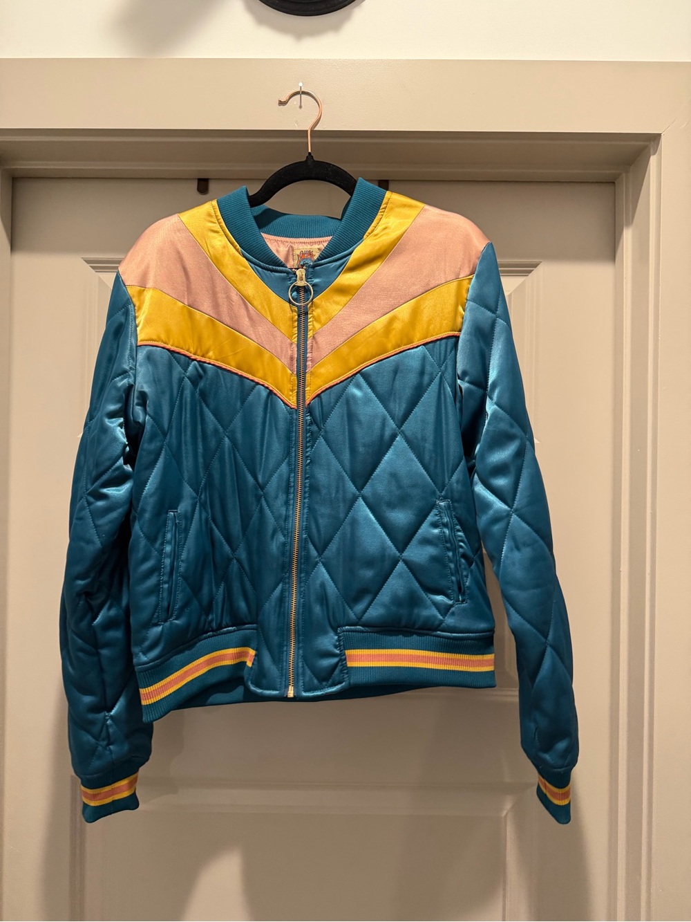 Classic Rock Couture Peacock Rising Sun Unisex Bomber Jacket - Picture 3 of 5